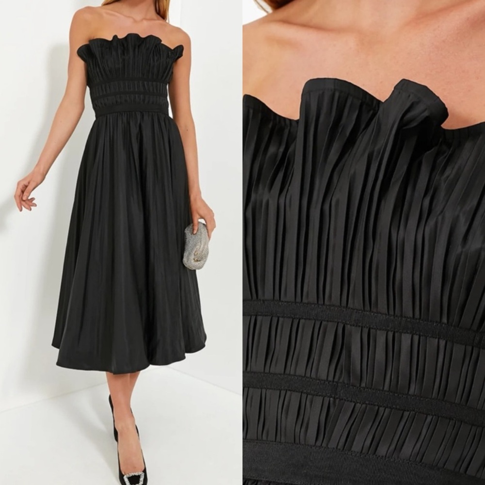 Tuckernuck MOON RIVER Black Pleated Maxi Dress Size Small - Picture 2 of 11